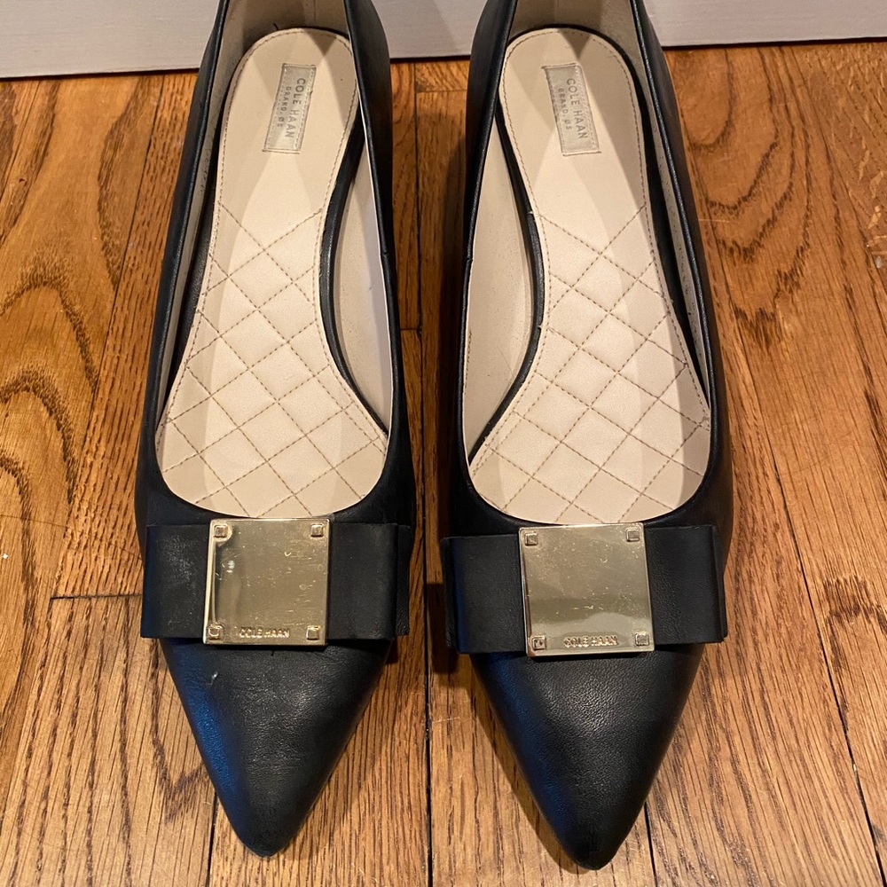 Cole Hann waterproof leather black block heel